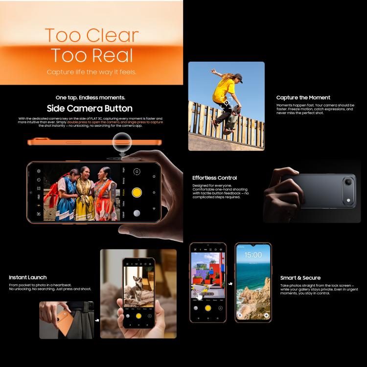 Blackview Oscal FLAT 3C, 4GB+64GB, 6.56 inch Android 16 Unisoc UMS312 T310 Quad Core, OTG, Network: 4G, 4GB+64GB