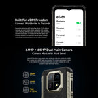 Ulefone Armor 22 Pro IP68/IP69K Rugged Phone, 8GB+128GB, 6.58 inch Android 15 MediaTek Helio G96 Octa Core, Network: 4G, NFC, OTG, 8GB+128GB – Lanyard, Magnetic, Card Slot