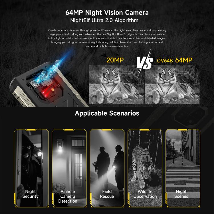 Ulefone Armor 22 Pro IP68/IP69K Rugged Phone, 8GB+128GB, 6.58 inch Android 15 MediaTek Helio G96 Octa Core, Network: 4G, NFC, OTG, 8GB+128GB – Lanyard, Magnetic, Card Slot