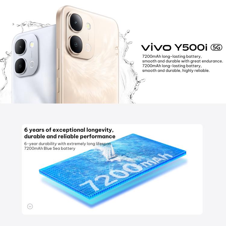 vivo Y500i, 8GB+512GB, Side Fingerprint, 6.75 inch Android 16 OriginOS 6 Snapdragon 4 Gen Octa Core, OTG, NFC, Network: 5G, 8GB+512GB