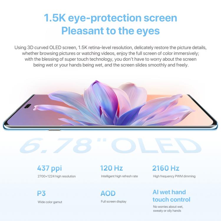 HUAWEI Enjoy 70X Vitality Edition, 8GB+512GB, Screen Fingerprint Identification, 6.78 inch HarmonyOS 4.2 Octa Core, OTG, Not Support Google Play, 8GB+512GB