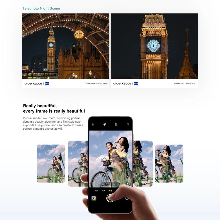 vivo X200s, 16GB+256GB, Face ID / 3D Ultrasonic Fingerprint, 6.67 inch OriginOS 5 / Android 15 Dimensity 9400+ Octa Core, OTG, NFC, Network: 5G, Support Google Play, 16GB+256GB