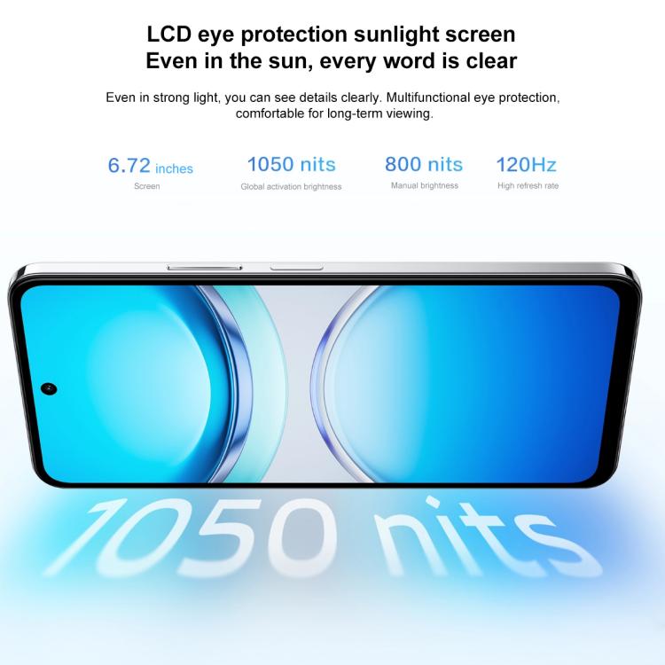 vivo Y300t, 8GB+128GB, Face ID / Side Fingerprint, 6.72 inch Android 15 OriginOS 5 Dimensity 7300 Octa Core, OTG, NFC, Network: 5G, 8GB+128GB