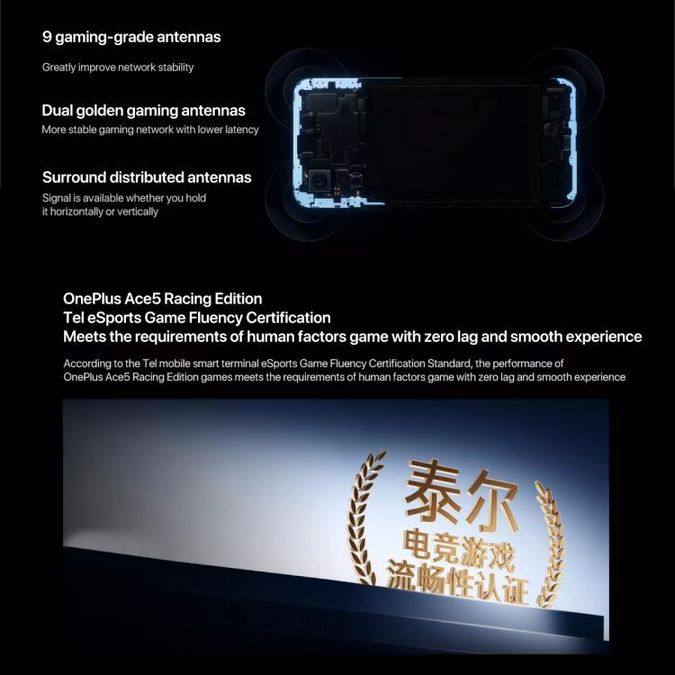 OnePlus Ace 5 Racing, 12GB+256GB, 6.83 inch ColorOS 15.0 MediaTek Dimensity 9400e Octa Core, NFC, Network: 5G, 12GB+256GB