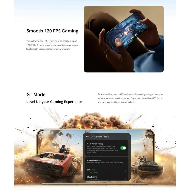 Realme 14 Pro+, 12GB+512GB, Screen Fingerprint Identification, 6.83 inch Realme UI 6.0 Snapdragon 7s Gen 3 Octa Core, NFC, Network: 5G, 12GB+512GB, Realme 14 Pro+, 12GB+512GB