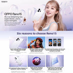 OPPO Reno15, 16GB+256GB, Screen Fingerprint, 6.32 inch ColorOS 16.0 MediaTek Dimensity 8450 Octa Core, NFC, OTG, Network: 5G, 16GB+256GB – Durable Build, Easy to Use