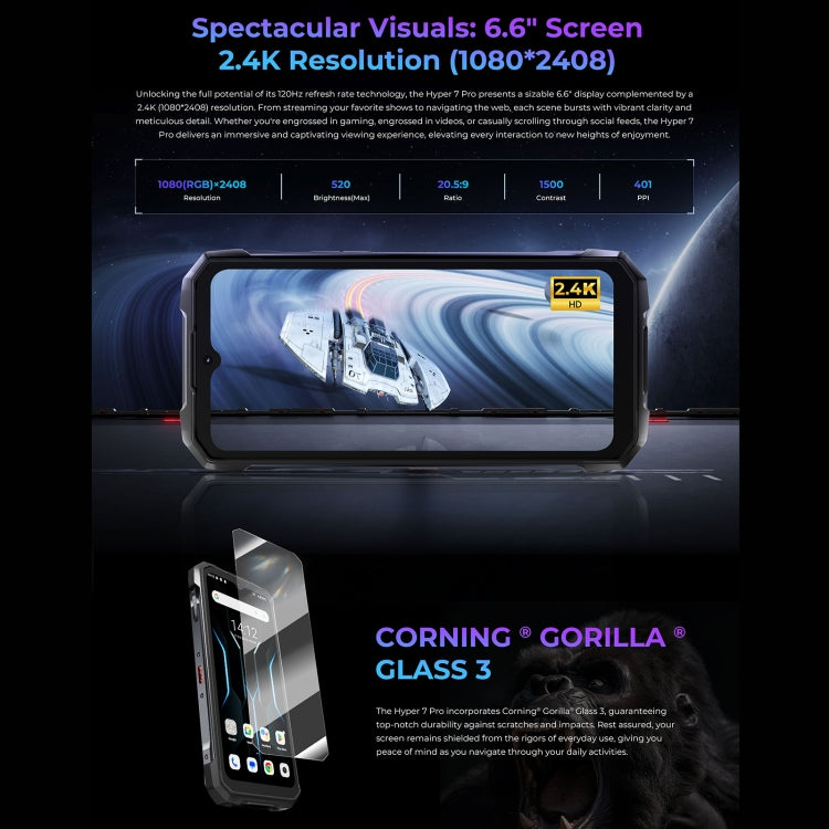 HOTWAV Hyper 7 Pro Rugged Phone, 16GB+256GB, 10800mAh, 6.6 inch Android 14 MediaTek Dimensity 7050 5G, Network: 5G, OTG, NFC – Magnetic, Aluminum Alloy
