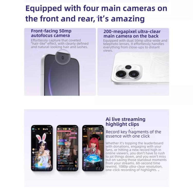 OPPO Reno15 Pro, 16GB+512GB, Screen Fingerprint, 6.78 inch ColorOS 16.0 MediaTek Dimensity 8450 Octa Core, NFC, OTG, Network: 5G, 16GB+1TB