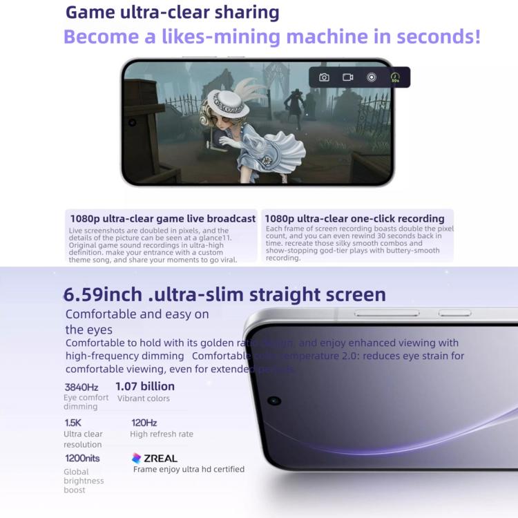 OPPO Reno15c, 12GB+512GB, Screen Fingerprint, 6.59 inch ColorOS 16.0 Qualcomm Snapdragon 7 Gen 4 Octa Core, NFC, OTG, Network: 5G, 12GB+512GB