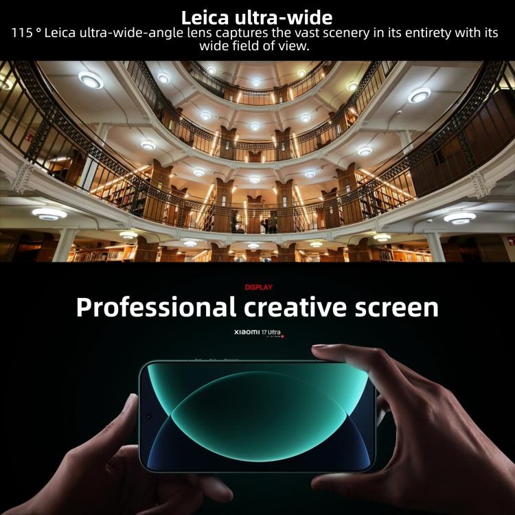 Xiaomi 17 Ultra, 12GB+256GB, 3D Ultrasonic Fingerprint, 6.9 inch Xiaomi HyperOS 3 Snapdragon 8 Elite Gen 5 Octa Core, NFC, Network: 5G, 12GB+512GB, 12GB+256GB