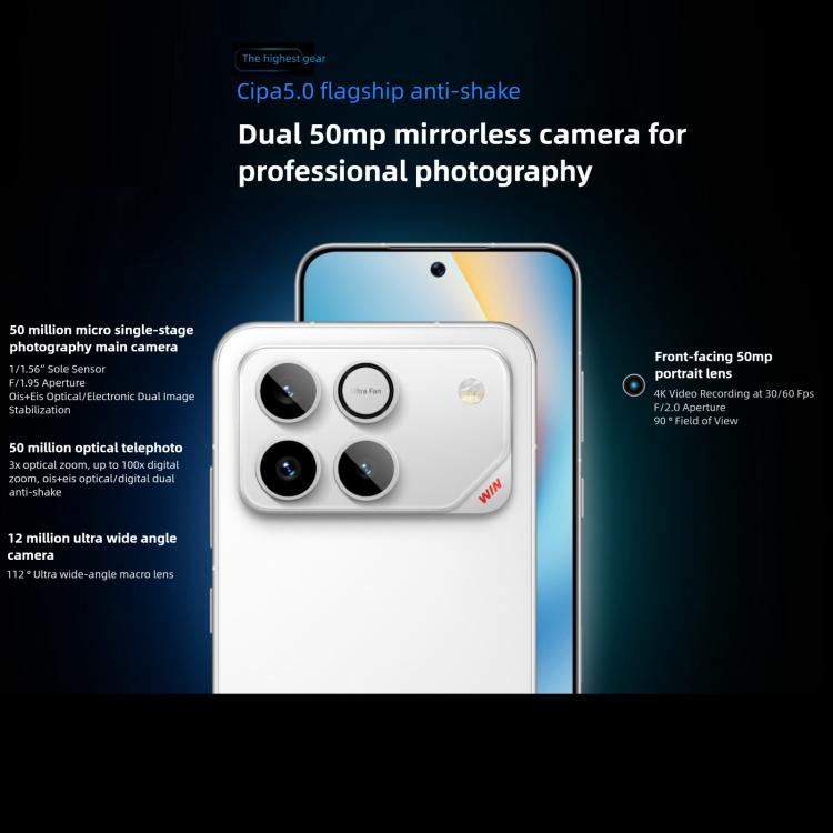 Honor WIN, 16GB+1TB, 3D Ultrasonic Fingerprint, 10000mAh Battery, 6.83 inch MagicOS 10.0 / Android 16 Snapdragon 8 Elite Gen 5 Octa Core, Network: 5G, NFC, OTG, 16GB+1TB – Fast Charging, Wireless Charging