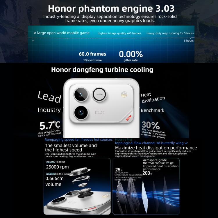 Honor WIN RT, 16GB+1TB, 3D Ultrasonic Fingerprint, 10000mAh Battery, 6.83 inch MagicOS 10.0 / Android 16 Snapdragon 8 Elite Octa Core, Network: 5G, NFC, OTG, 16GB+1TB – Fast Charging