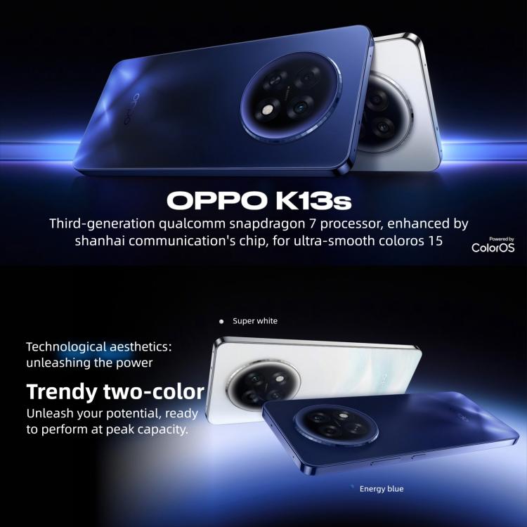OPPO K13s 5G, 12GB+512GB, Screen Fingerprint, 6.8 inch ColorOS 15.0 Android 15 Snapdragon 7 Gen 3 Octa Core, NFC, Network: 5G, 12GB+512GB – Fast Charging
