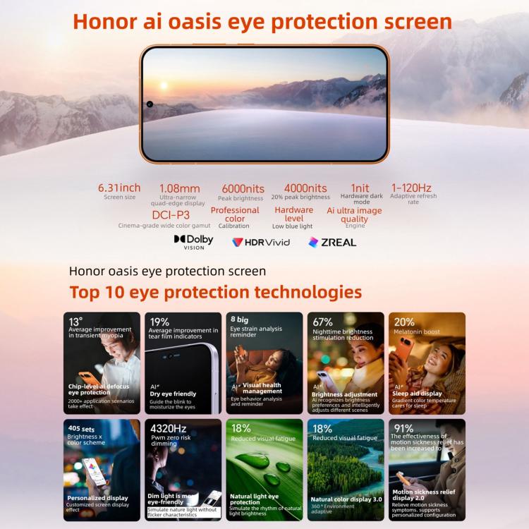 Honor Magic8 Pro Air, 12GB+256GB, Screen Fingerprint, 6.31 inch MagicOS 10.0 / Android 16 Dimensity 9500 Octa Core, Network: 5G, NFC, OTG, 12GB+256GB – Fast Charging, Wireless Charging