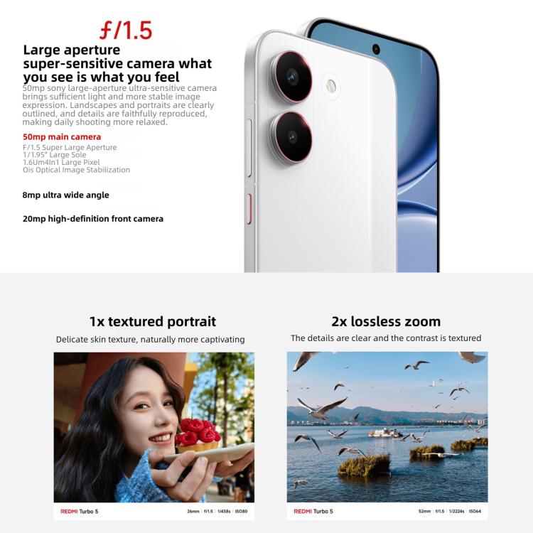 Xiaomi REDMI Turbo 5, 16GB+512GB, 6.59 inch Xiaomi HyperOS 3 Dimensity 8500-Ultra Octa Core, NFC, Network: 5G, 16GB+512GB – Card Slot, Fast Charging