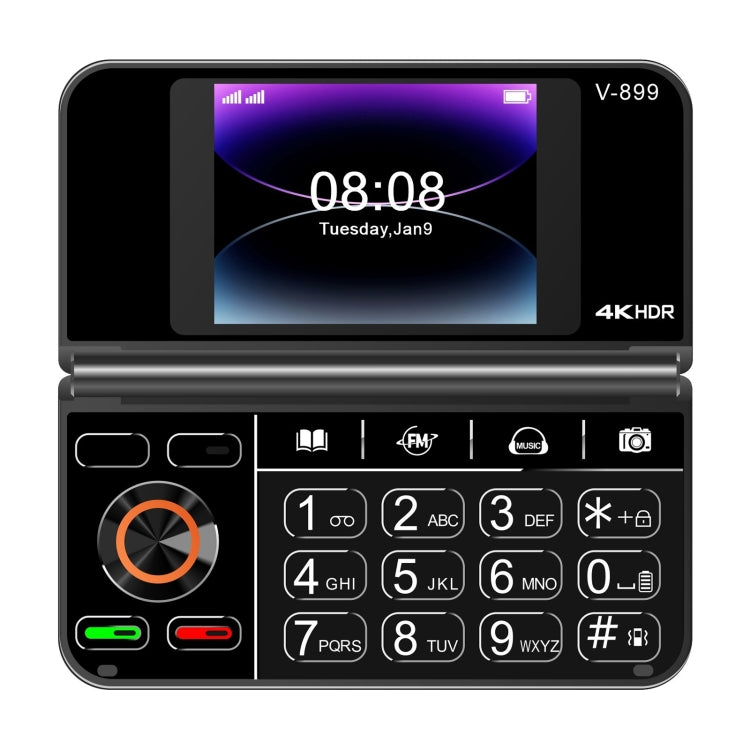 SOYES V-899, 32MB+64MB, 2.4 inch + 2.8 inch Display MTK6261D CPU, BT 3.0, Network: 2G, Dual SIM Black