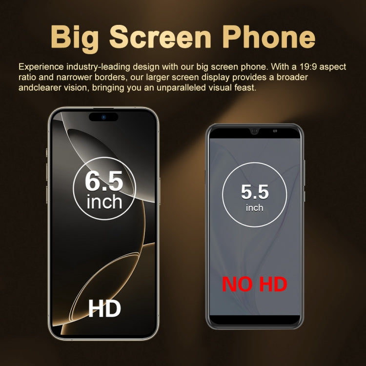 i16 Pro Max / Q5A, 6GB+128GB, 6.5 inch Screen, Face Identification, Android 10 MTK6762 Octa Core, OTG, NFC, Network: 4G, Dual SIM, UK Plug, i16 Pro Max / Q5A, UK Plug