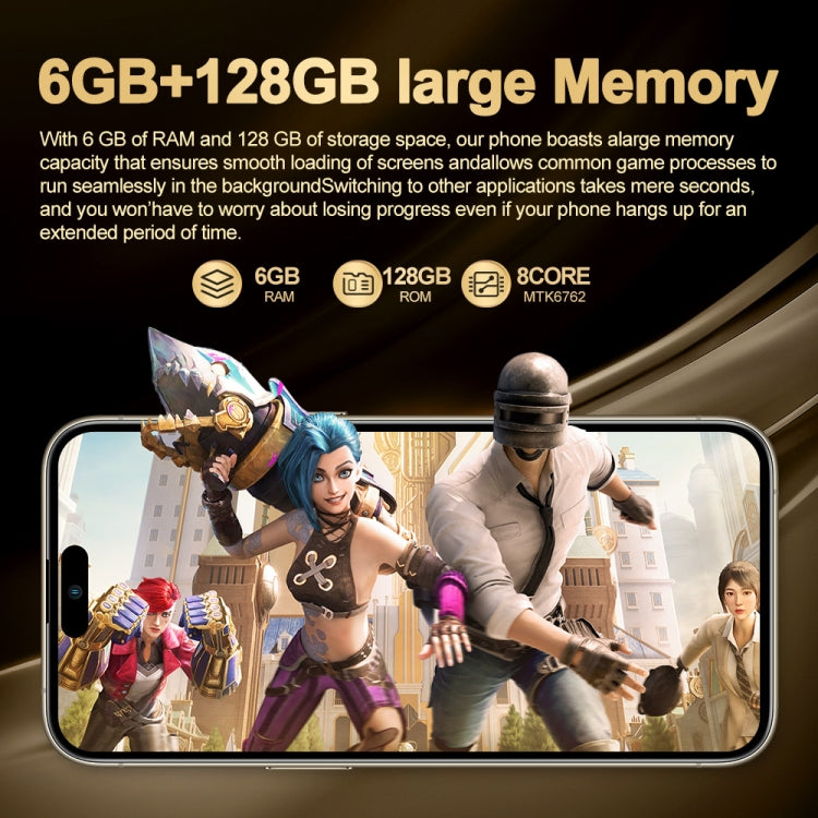 i16 Pro Max / Q5A, 6GB+128GB, 6.5 inch Screen, Face Identification, Android 10 MTK6762 Octa Core, OTG, NFC, Network: 4G, Dual SIM, UK Plug, i16 Pro Max / Q5A, UK Plug