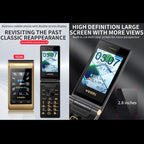 2.8 inch + 2.4 inch, 5900mAh Battery, Support FM, SOS, GSM, Family Number, Big Keys, Dual SIM – Flip