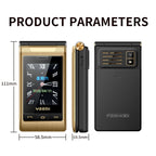 2.8 inch + 2.4 inch, 5900mAh Battery, Support FM, SOS, GSM, Family Number, Big Keys, Dual SIM – Flip