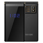 2.4 inch, 5800mAh Battery, Support FM, SOS, External Time Display, GSM, Family Number, Big Keys, Dual SIM – Flip Gun Metal