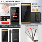2.4 inch, 5800mAh Battery, Support FM, SOS, External Time Display, GSM, Family Number, Big Keys, Dual SIM – Flip