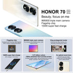 Triple Back Cameras, Screen Fingerprint Identification, 6.78 inch Magic UI 6.1 Dimensity 9000 Octa Core up to 3.05GHz, Network: 5G, OTG, NFC, Not Support Google Play, Honor 70 Pro+ 5G 12GB+256GB