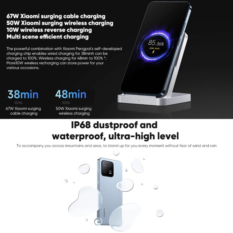 Triple Back Cameras, 6.36 inch In-screen Fingerprint Identification MIUI 14 Qualcomm Snapdragon 8 Gen 2 Octa Core up to 3.2GHz, Network: 5G, NFC, Wireless Charging Function, Xiaomi 13 12GB+256GB – Waterproof, Wireless Charging