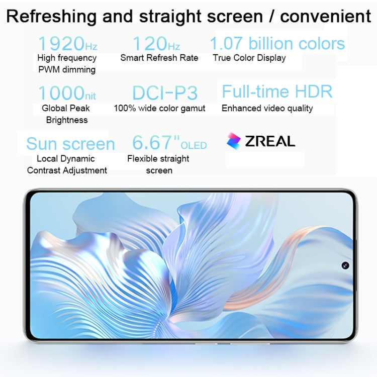 Triple Back Cameras, Screen Fingerprint Identification, 6.67 inch Magic UI 7.0 Qualcomm Snapdragon 8+ Gen1 Octa Core up to 3.0GHz, Network: 5G, OTG, NFC, Not Support Google Play, Honor 80 Pro Flat 5G, 12GB+256GB