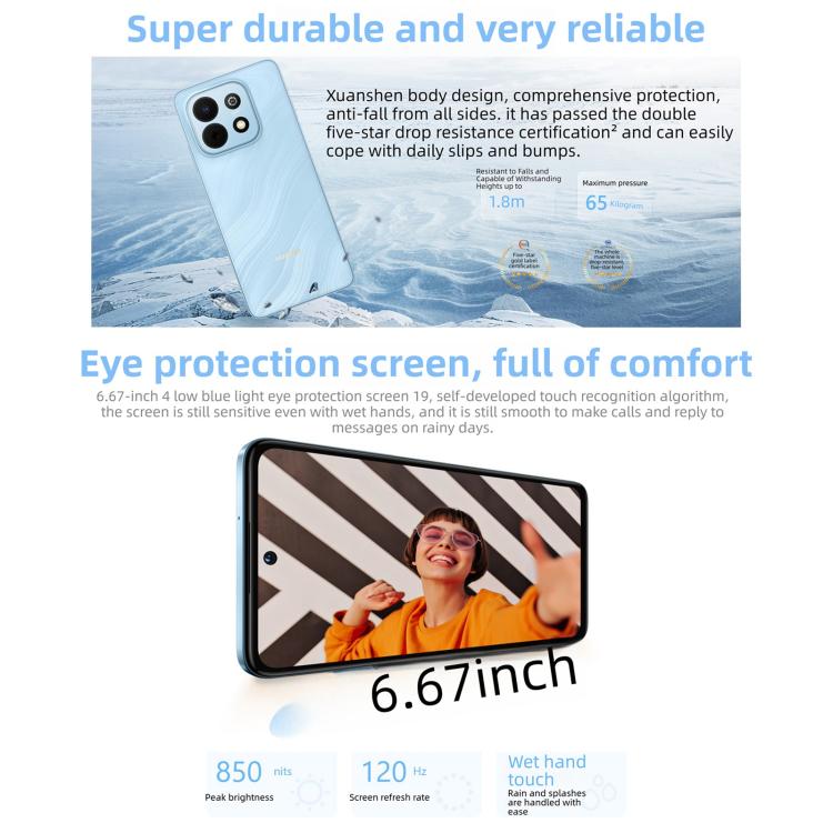 HUAWEI Enjoy 90 Plus, 8GB‌+128GB, Side Fingerprint, 6.67 inch HarmonyOS 6.0 Kirin 8000, OTG, Not Support Google Play, 8GB+128GB