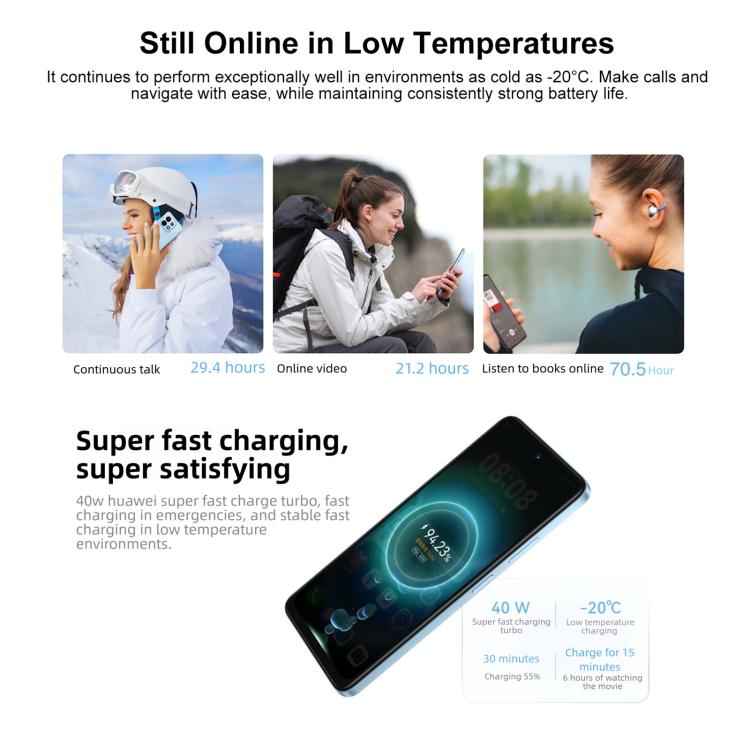 HUAWEI Enjoy 90 Plus, 8GB‌+128GB, Side Fingerprint, 6.67 inch HarmonyOS 6.0 Kirin 8000, OTG, Not Support Google Play, 8GB+128GB