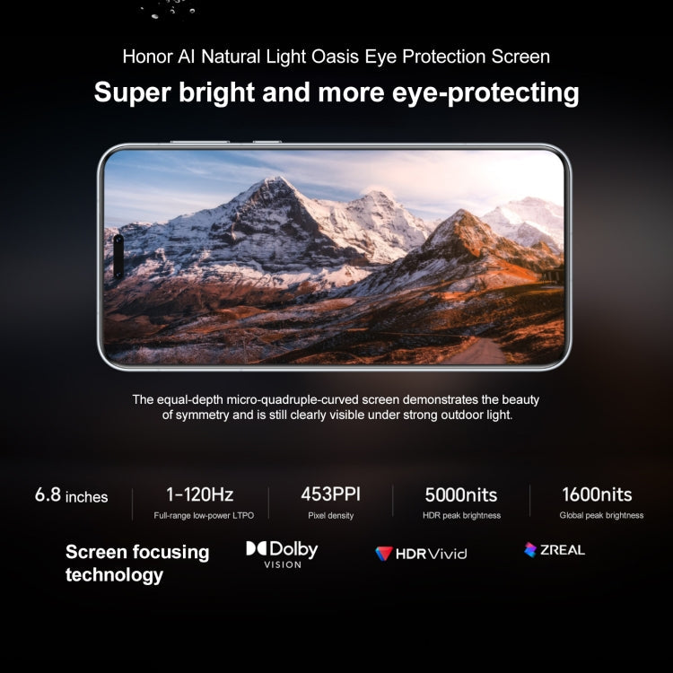 Honor Magic7 Pro, 12GB+256GB, Screen Fingerprint, 6.8 inch MagicOS 9.0 / Android 15 Snapdragon 8 Elite 3nm Octa Core, Network: 5G, NFC, OTG, Not Support Google Play, 12GB+256GB