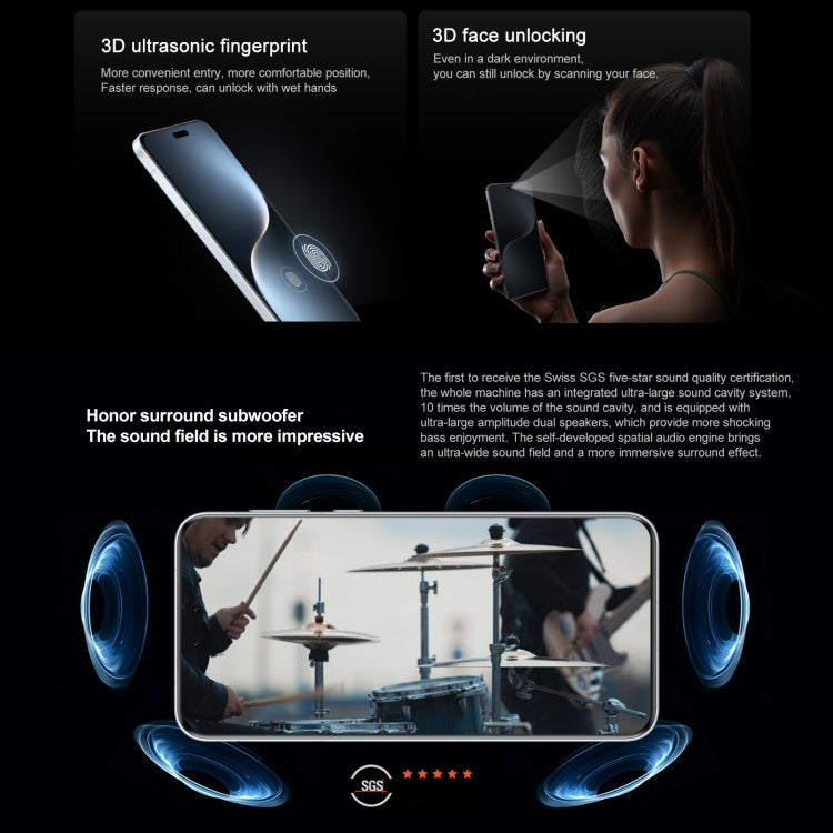 Honor Magic7 Pro, 12GB+256GB, Screen Fingerprint, 6.8 inch MagicOS 9.0 / Android 15 Snapdragon 8 Elite 3nm Octa Core, Network: 5G, NFC, OTG, Not Support Google Play, 12GB+256GB