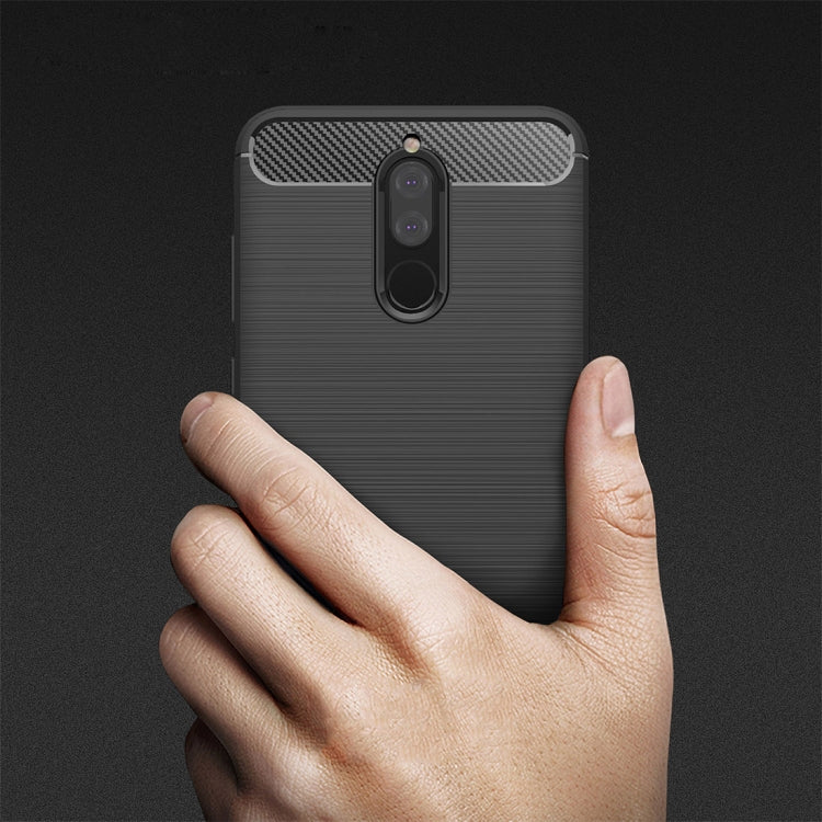 For Huawei Mate 10 Lite Brushed Carbon Fiber Texture TPU Shockproof Anti-slip Soft Protective Back Cover Case – Shockproof, TPU, For Mate 10 Lite