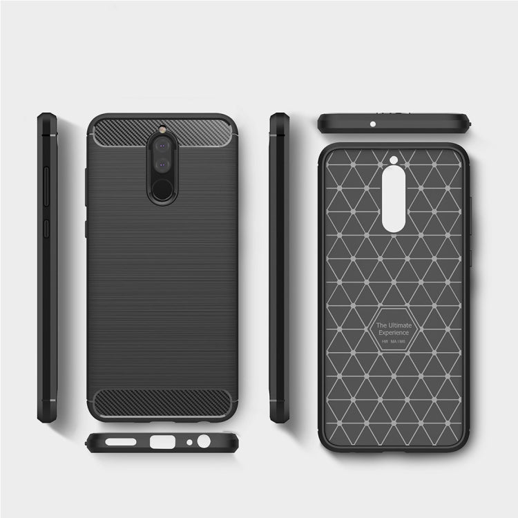 For Huawei Mate 10 Lite Brushed Carbon Fiber Texture TPU Shockproof Anti-slip Soft Protective Back Cover Case – Shockproof, TPU, For Mate 10 Lite