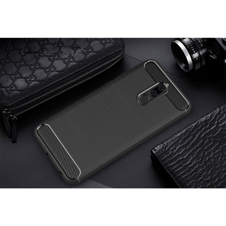 For Huawei Mate 10 Lite Brushed Carbon Fiber Texture TPU Shockproof Anti-slip Soft Protective Back Cover Case – Shockproof, TPU, For Mate 10 Lite