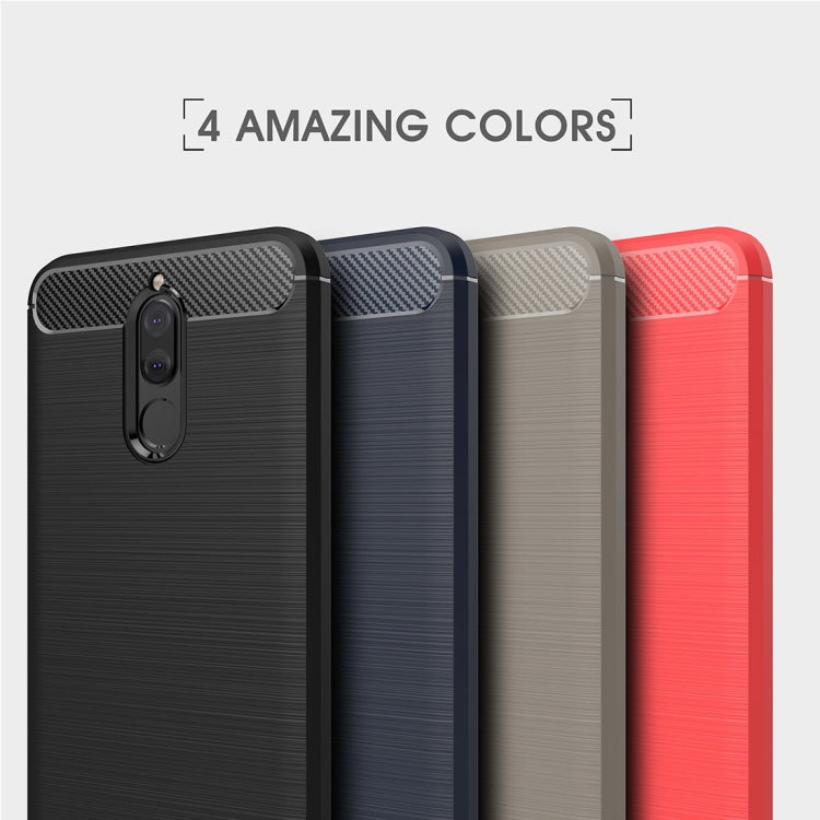 For Huawei Mate 10 Lite Brushed Carbon Fiber Texture TPU Shockproof Anti-slip Soft Protective Back Cover Case – Shockproof, TPU, For Mate 10 Lite