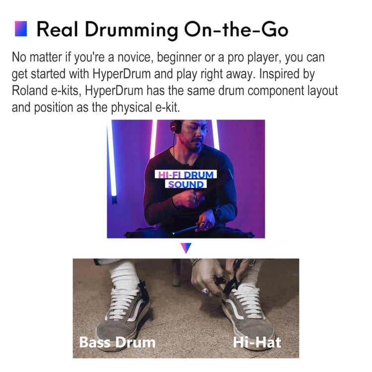 Hyperdrum Somatosensory Virtual Drum Kit Smart Portable Musical Instrument, Hyperdrum Somatosensory Virtual Drum – Bluetooth