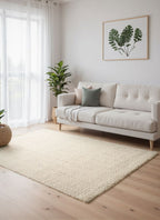 Majoli Natural White Herringbone Wool & Jute Rug