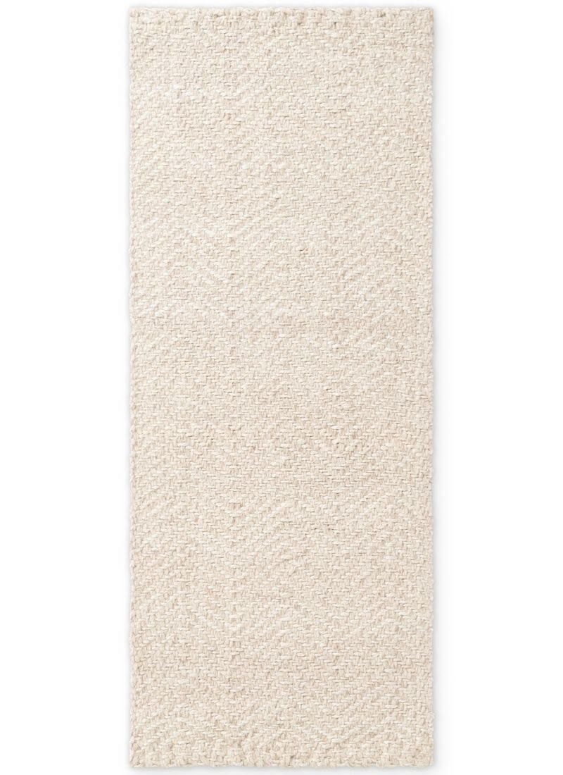 Majoli Natural White Herringbone Wool & Jute Rug