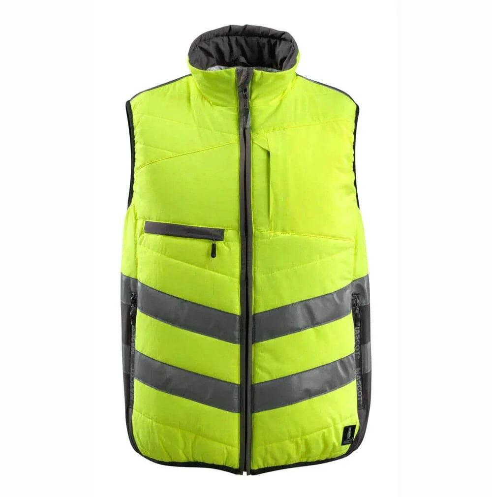 Mascot 15565 Water Repellent Padded Gilet Bodywarmer Hi-Vis Yellow Dark Anthracite