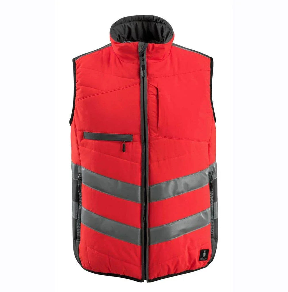 Mascot 15565 Water Repellent Padded Gilet Bodywarmer Hi-Vis Red Dark Anthracite