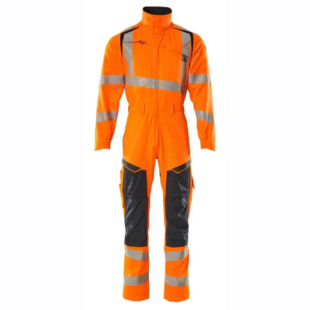 Mascot 19519-236 Stretch Boilersuit with Kne Pad Pockets Hi-Vis Orange Dark Navy