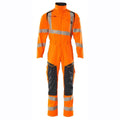 Mascot 19519-236 Stretch Boilersuit with Kne Pad Pockets Hi-Vis Orange Dark Navy