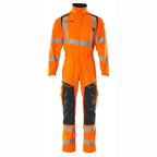 Mascot 19519-236 Stretch Boilersuit with Kne Pad Pockets Hi-Vis Orange Dark Navy