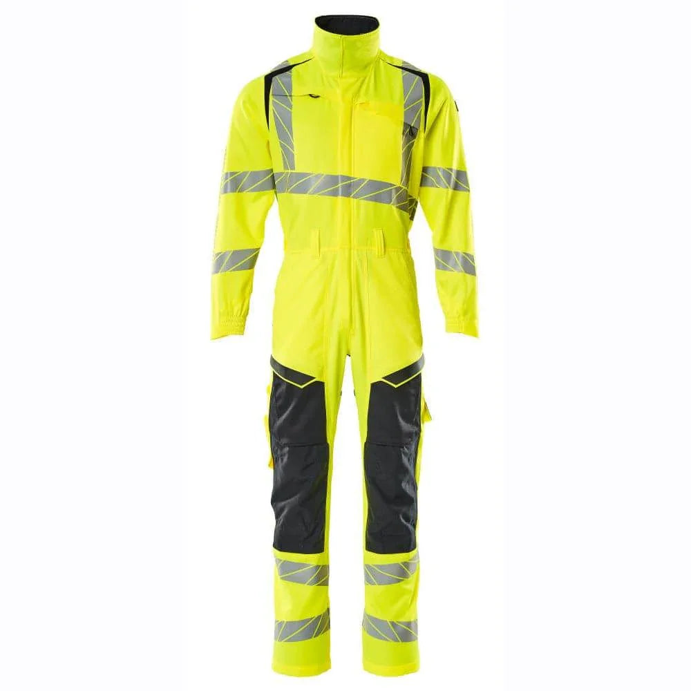 Mascot 19519-236 Stretch Boilersuit with Kne Pad Pockets Hi-Vis Yellow Dark Navy