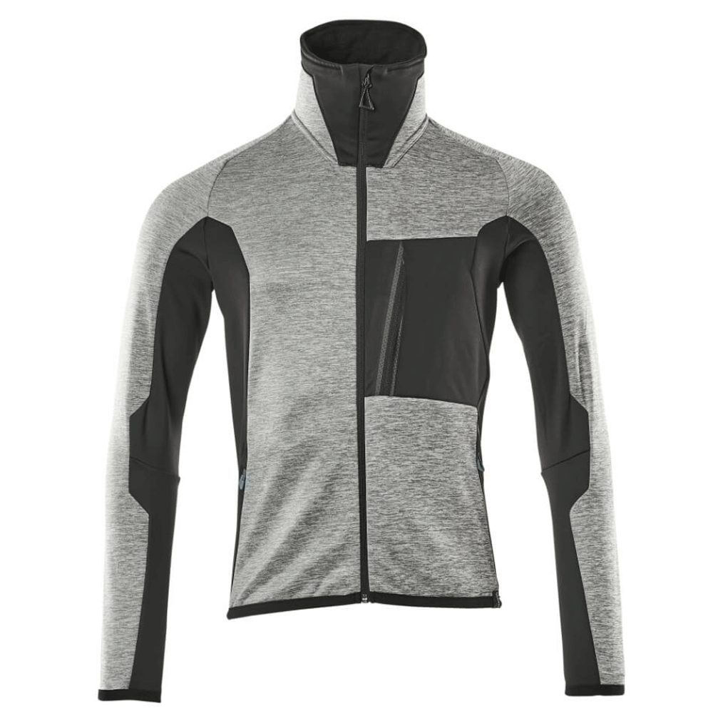 Mascot Advanced 17103 Full Zip Fleece Work Jumper Sweatshirt Various Colours Grey-Flecked Black