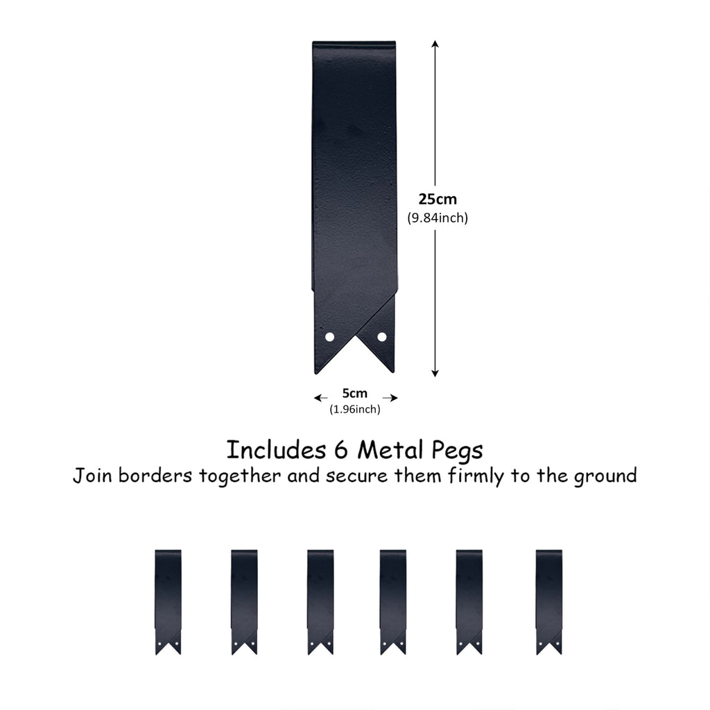 Metal Garden Border Edging – Saw-Tooth Spikes, Pack of 5