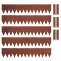 Metal Garden Border Edging – Saw-Tooth Spikes, Pack of 5 Rust