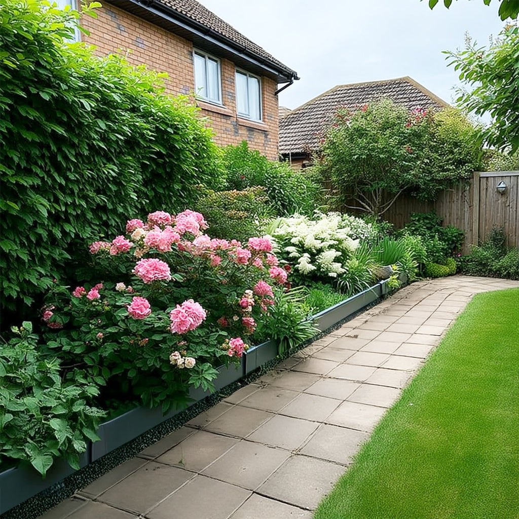 Metal Lawn Edging Garden Border with Pegs - 5 Pieces